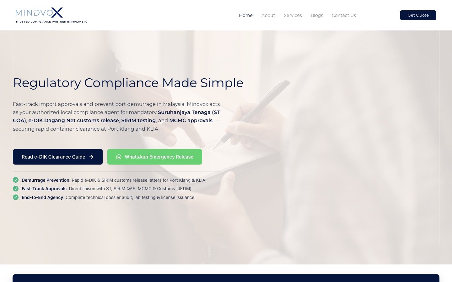 Mindvox homepage — Regulatory Compliance Made Simple
